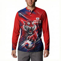 Personalized Taegeuk Warriors Korean Tiger Football Button Sweatshirt South Korean Tiger Soccer Ball Flag
