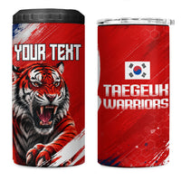 Personalized Taegeuk Warriors Korean Tiger Football 4 in 1 Can Cooler Tumbler South Korean Tiger Soccer Ball Flag