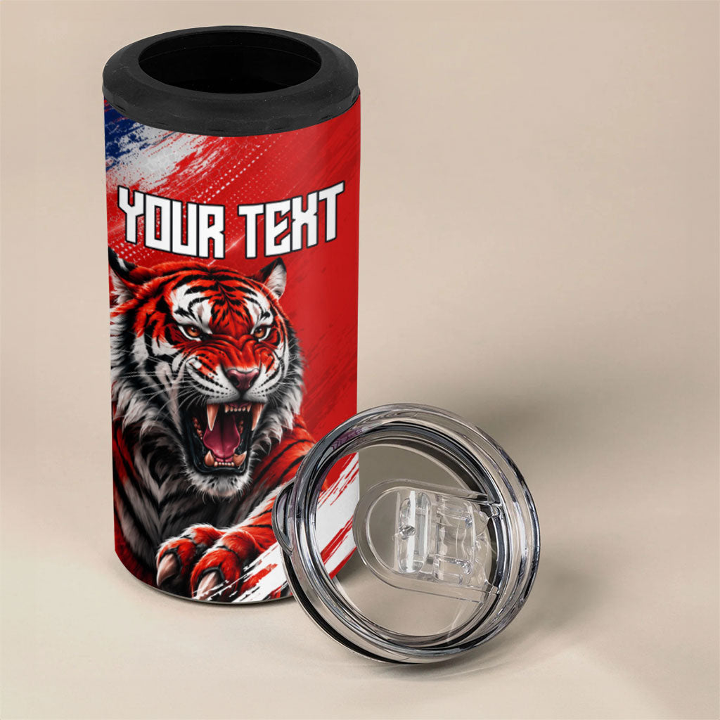 Personalized Taegeuk Warriors Korean Tiger Football 4 in 1 Can Cooler Tumbler South Korean Tiger Soccer Ball Flag