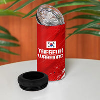 Personalized Taegeuk Warriors Korean Tiger Football 4 in 1 Can Cooler Tumbler South Korean Tiger Soccer Ball Flag