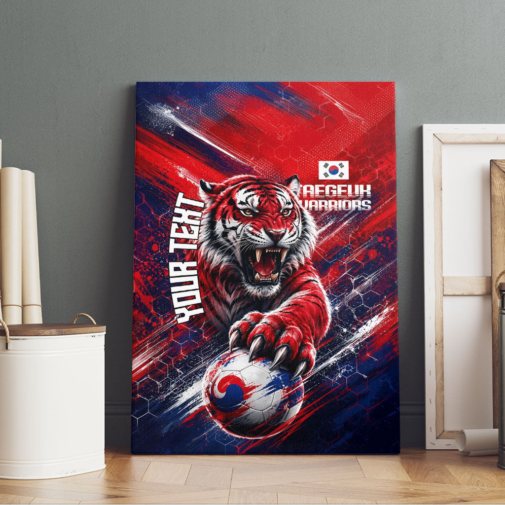 Personalized Taegeuk Warriors Korean Tiger Football Canvas Wall Art South Korean Tiger Soccer Ball Flag