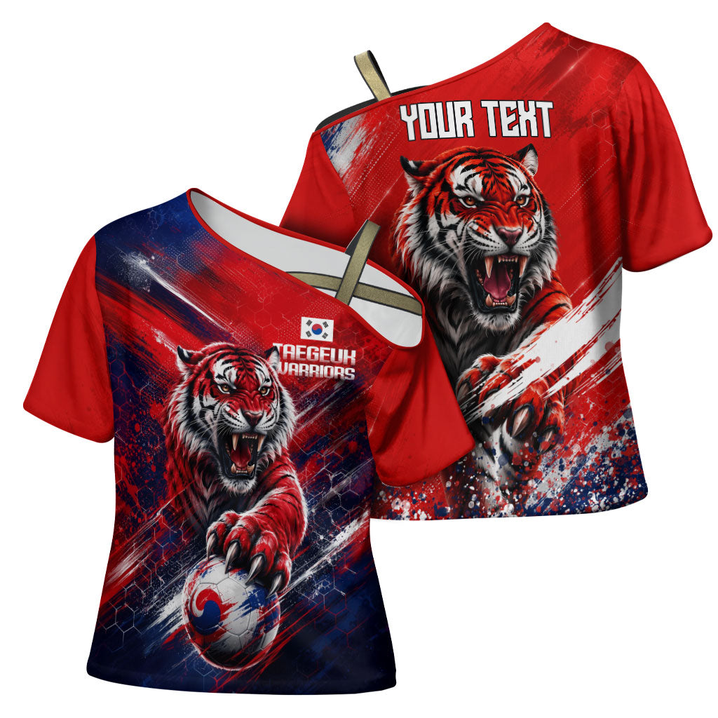 Personalized Taegeuk Warriors Korean Tiger Football Cross Shoulder Shirt South Korean Tiger Soccer Ball Flag