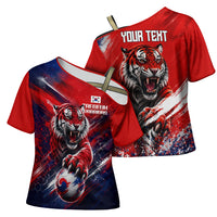 Personalized Taegeuk Warriors Korean Tiger Football Cross Shoulder Shirt South Korean Tiger Soccer Ball Flag