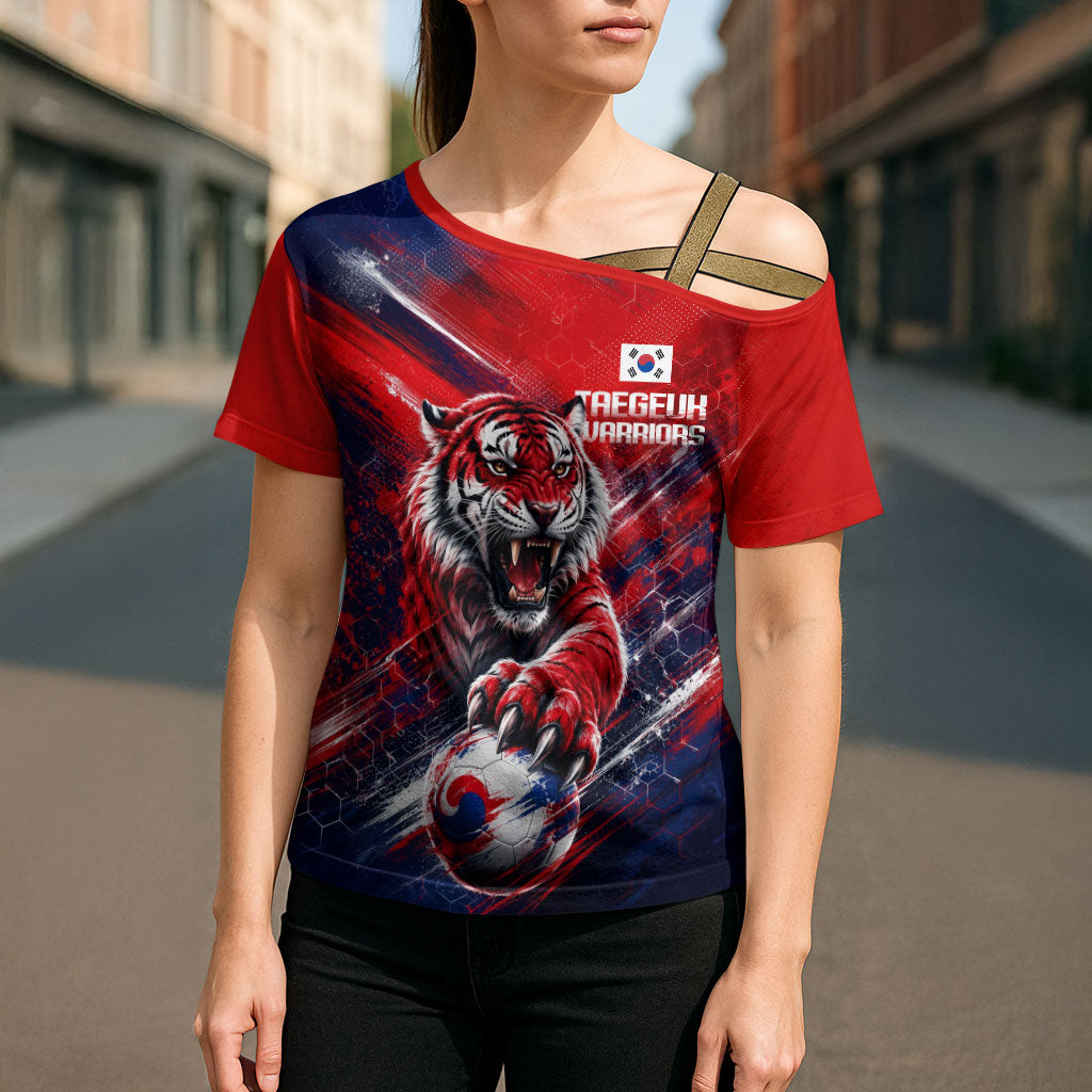 Personalized Taegeuk Warriors Korean Tiger Football Cross Shoulder Shirt South Korean Tiger Soccer Ball Flag