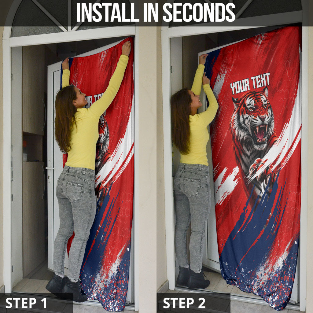 Personalized Taegeuk Warriors Korean Tiger Football Door Cover South Korean Tiger Soccer Ball Flag