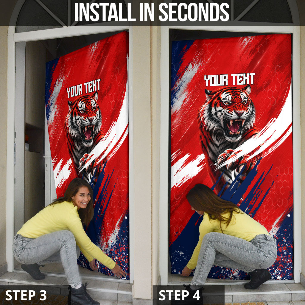 Personalized Taegeuk Warriors Korean Tiger Football Door Cover South Korean Tiger Soccer Ball Flag