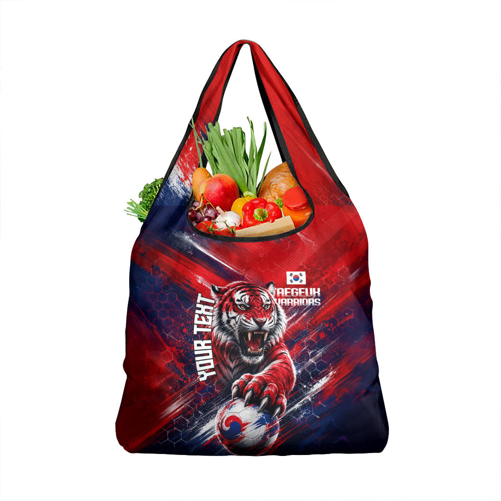 Personalized Taegeuk Warriors Korean Tiger Football Grocery Bag South Korean Tiger Soccer Ball Flag