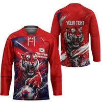 Personalized Taegeuk Warriors Korean Tiger Football Hockey Jersey South Korean Tiger Soccer Ball Flag