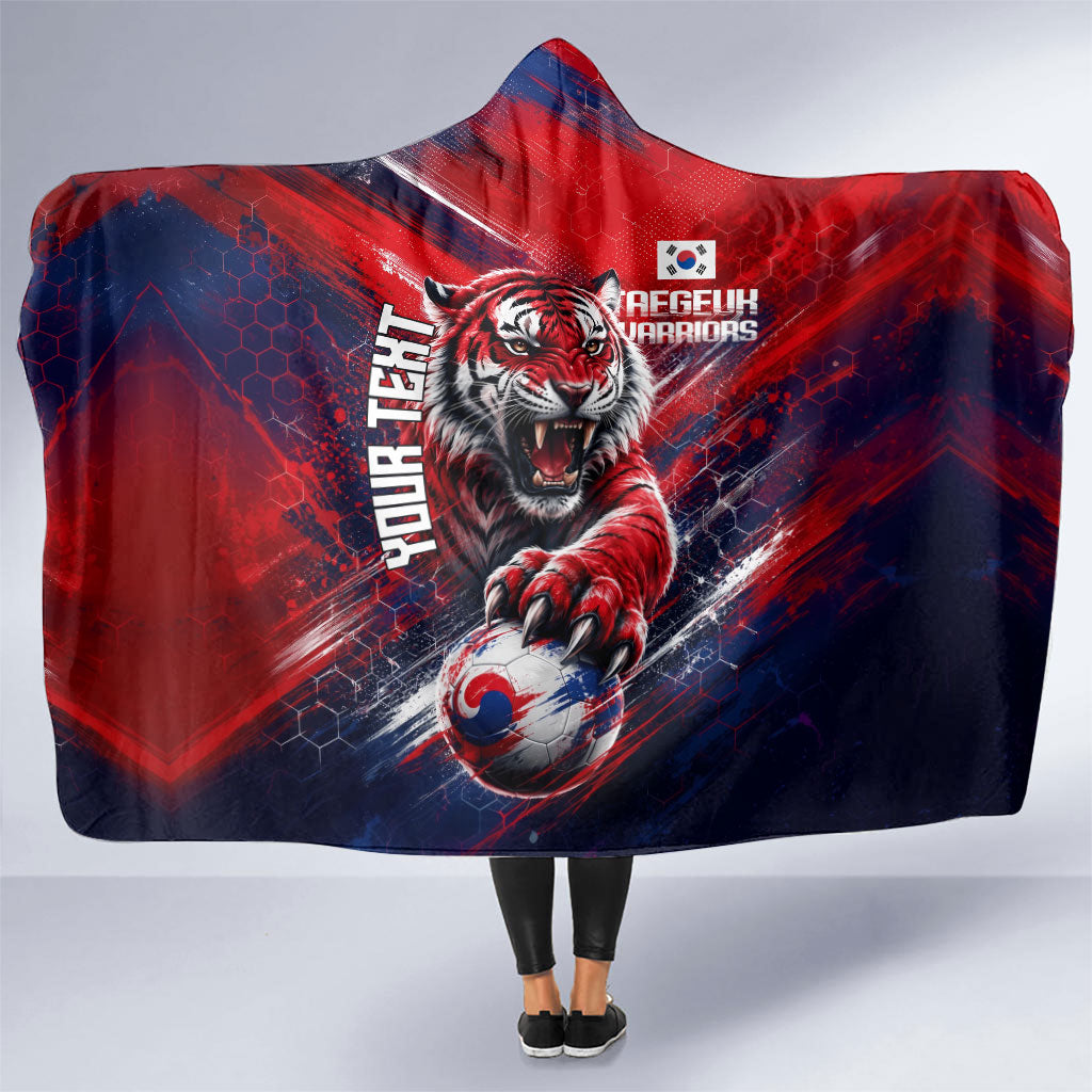 Personalized Taegeuk Warriors Korean Tiger Football Hooded Blanket South Korean Tiger Soccer Ball Flag