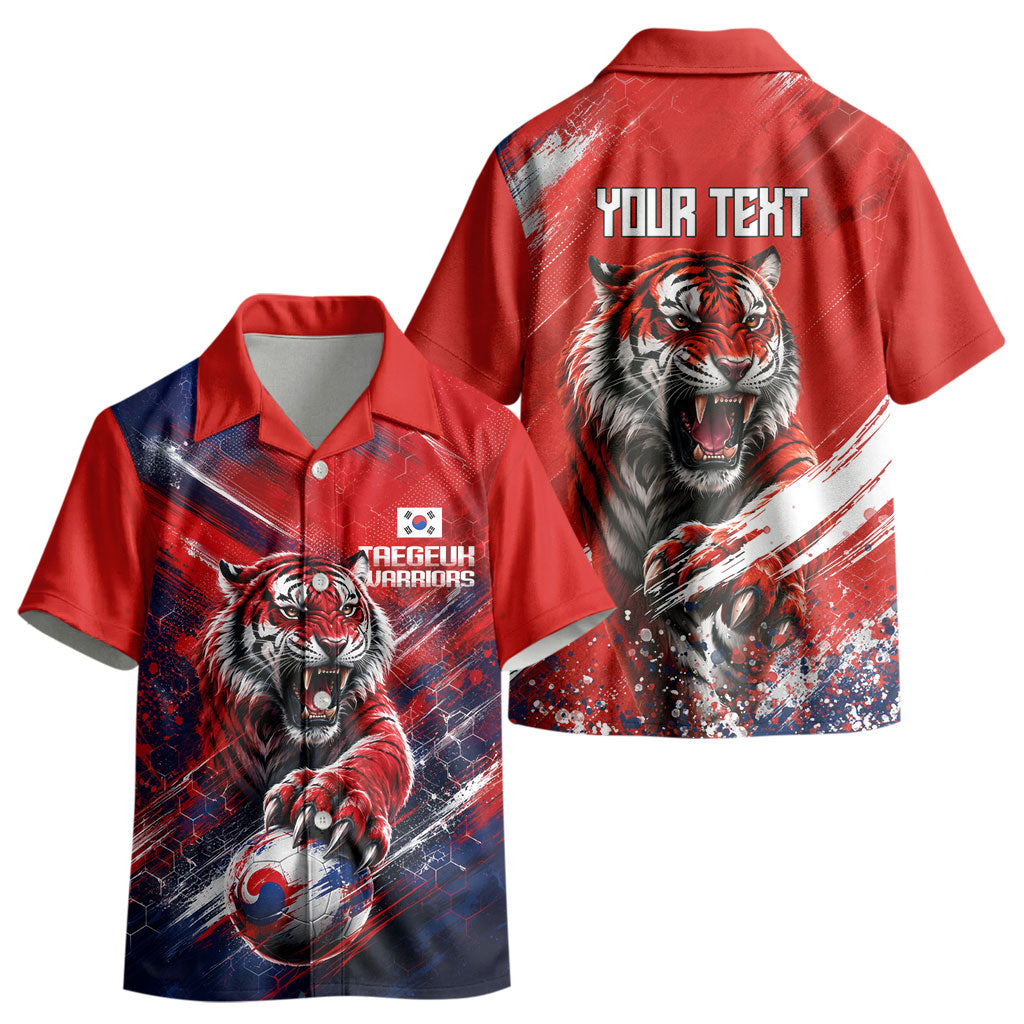 Personalized Taegeuk Warriors Korean Tiger Football Kid Hawaiian Shirt South Korean Tiger Soccer Ball Flag