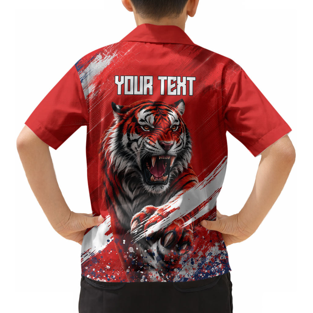 Personalized Taegeuk Warriors Korean Tiger Football Kid Hawaiian Shirt South Korean Tiger Soccer Ball Flag