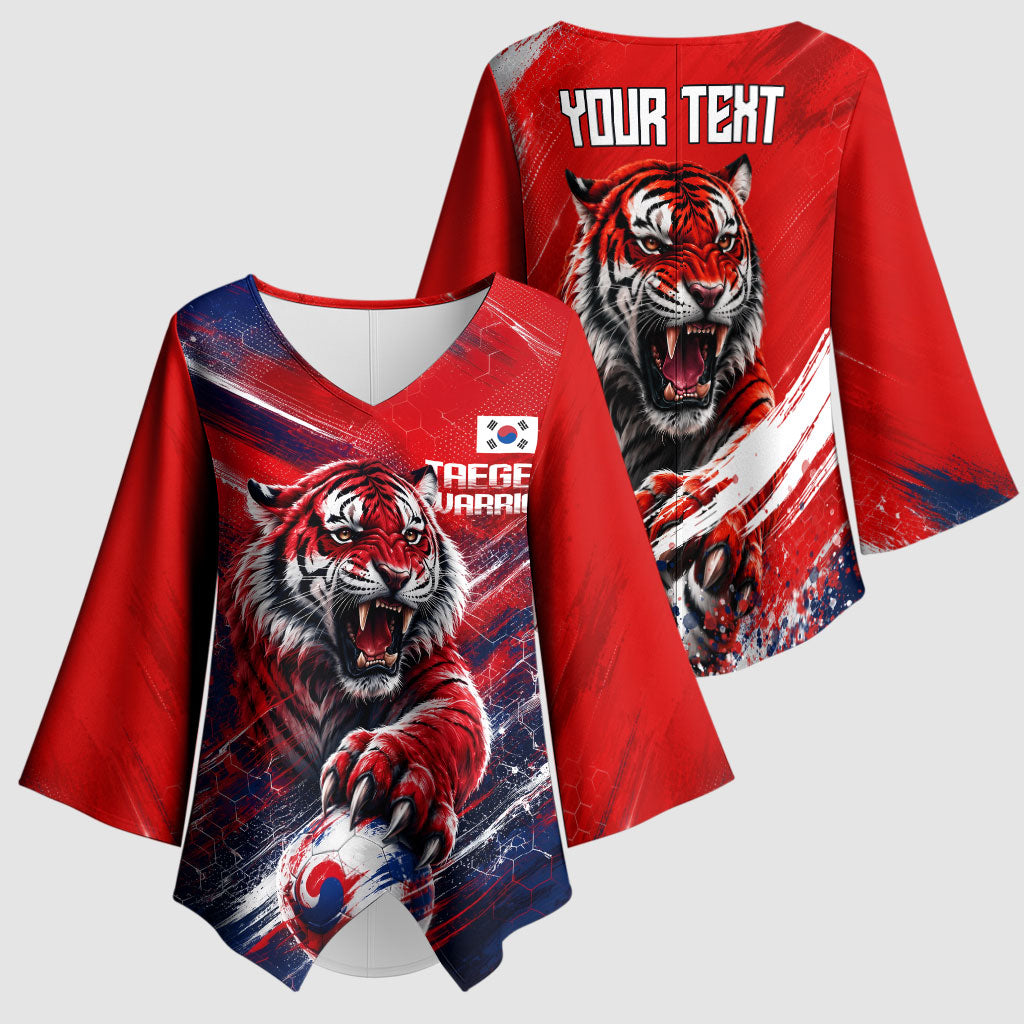 Personalized Taegeuk Warriors Korean Tiger Football Kimono Sleeve Blouse South Korean Tiger Soccer Ball Flag