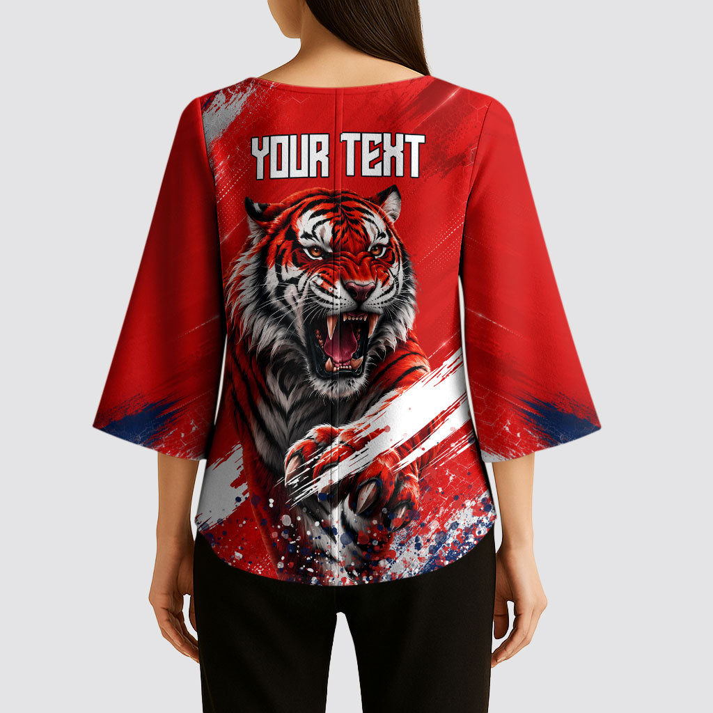 Personalized Taegeuk Warriors Korean Tiger Football Kimono Sleeve Blouse South Korean Tiger Soccer Ball Flag