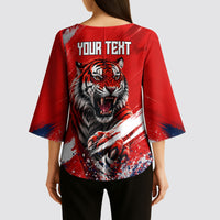Personalized Taegeuk Warriors Korean Tiger Football Kimono Sleeve Blouse South Korean Tiger Soccer Ball Flag