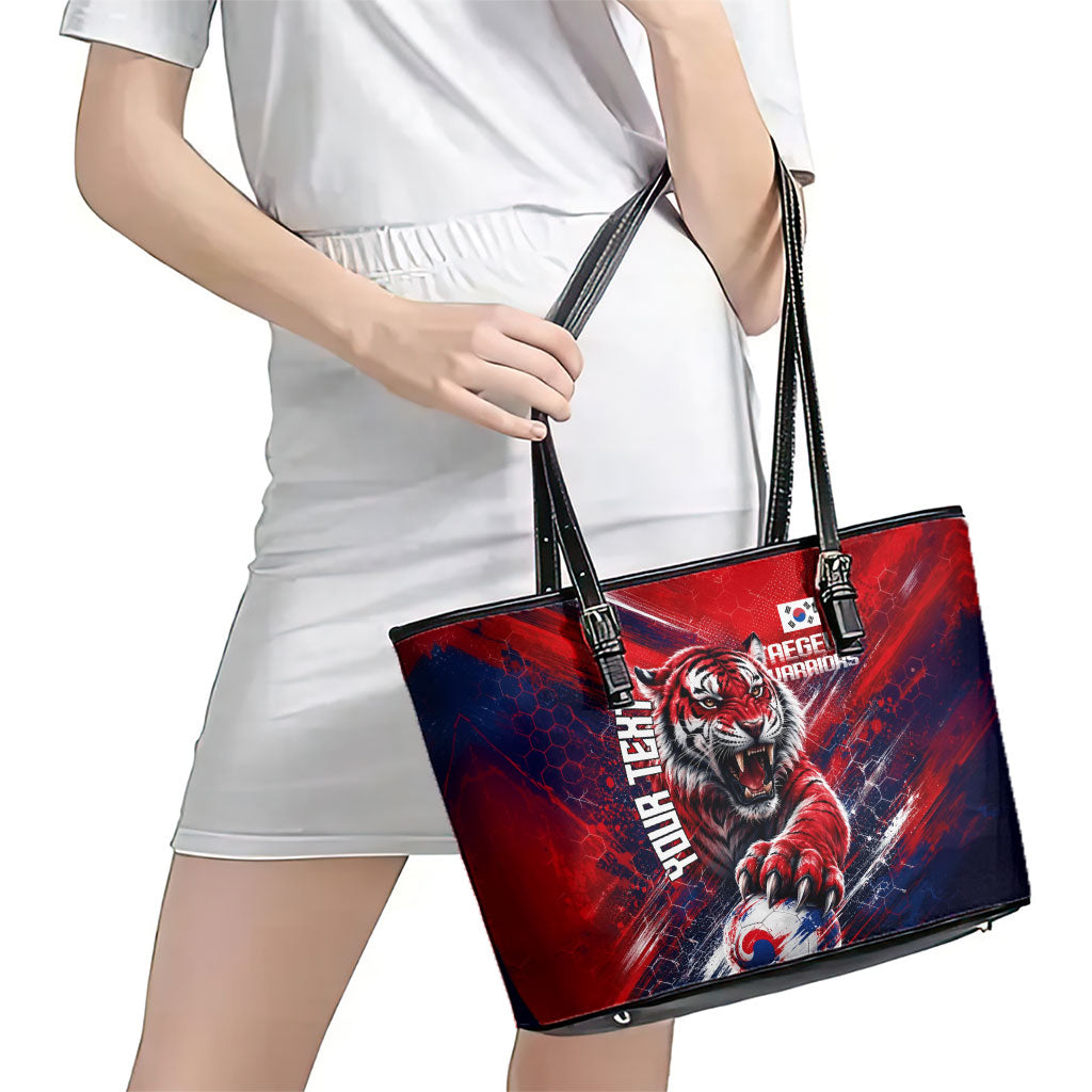 Personalized Taegeuk Warriors Korean Tiger Football Leather Tote Bag South Korean Tiger Soccer Ball Flag