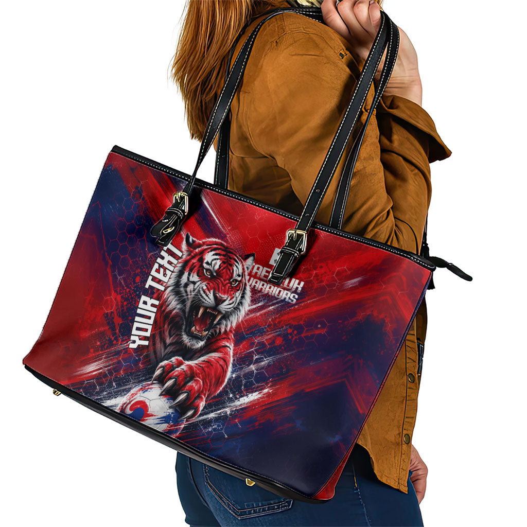 Personalized Taegeuk Warriors Korean Tiger Football Leather Tote Bag South Korean Tiger Soccer Ball Flag