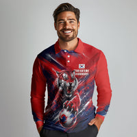 Personalized Taegeuk Warriors Korean Tiger Football Long Sleeve Polo Shirt South Korean Tiger Soccer Ball Flag