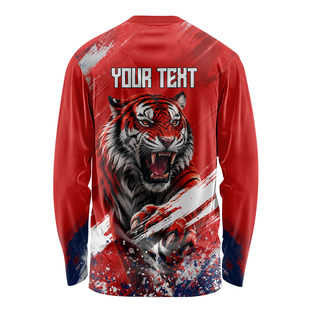 Personalized Taegeuk Warriors Korean Tiger Football Long Sleeve Shirt South Korean Tiger Soccer Ball Flag