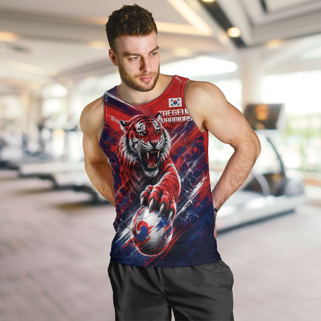 Personalized Taegeuk Warriors Korean Tiger Football Men Tank Top South Korean Tiger Soccer Ball Flag