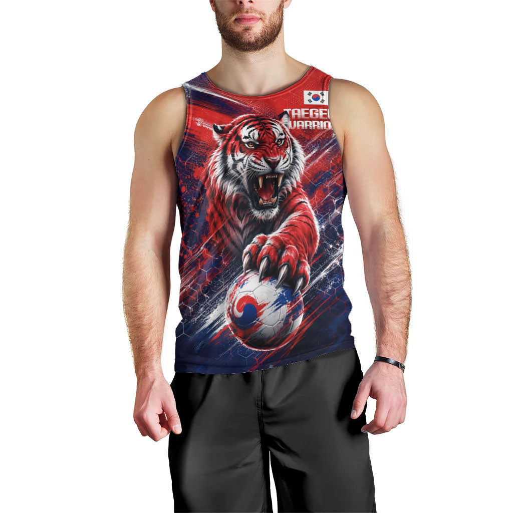 Personalized Taegeuk Warriors Korean Tiger Football Men Tank Top South Korean Tiger Soccer Ball Flag