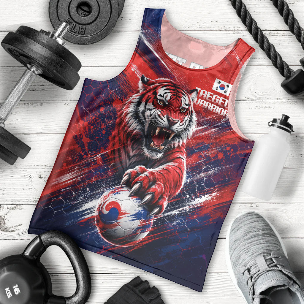 Personalized Taegeuk Warriors Korean Tiger Football Men Tank Top South Korean Tiger Soccer Ball Flag
