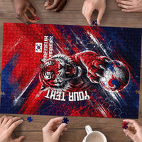 Personalized Taegeuk Warriors Korean Tiger Football Puzzle South Korean Tiger Soccer Ball Flag