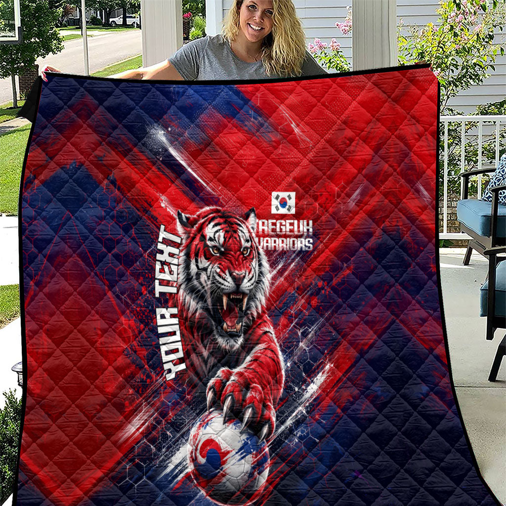 Personalized Taegeuk Warriors Korean Tiger Football Quilt South Korean Tiger Soccer Ball Flag