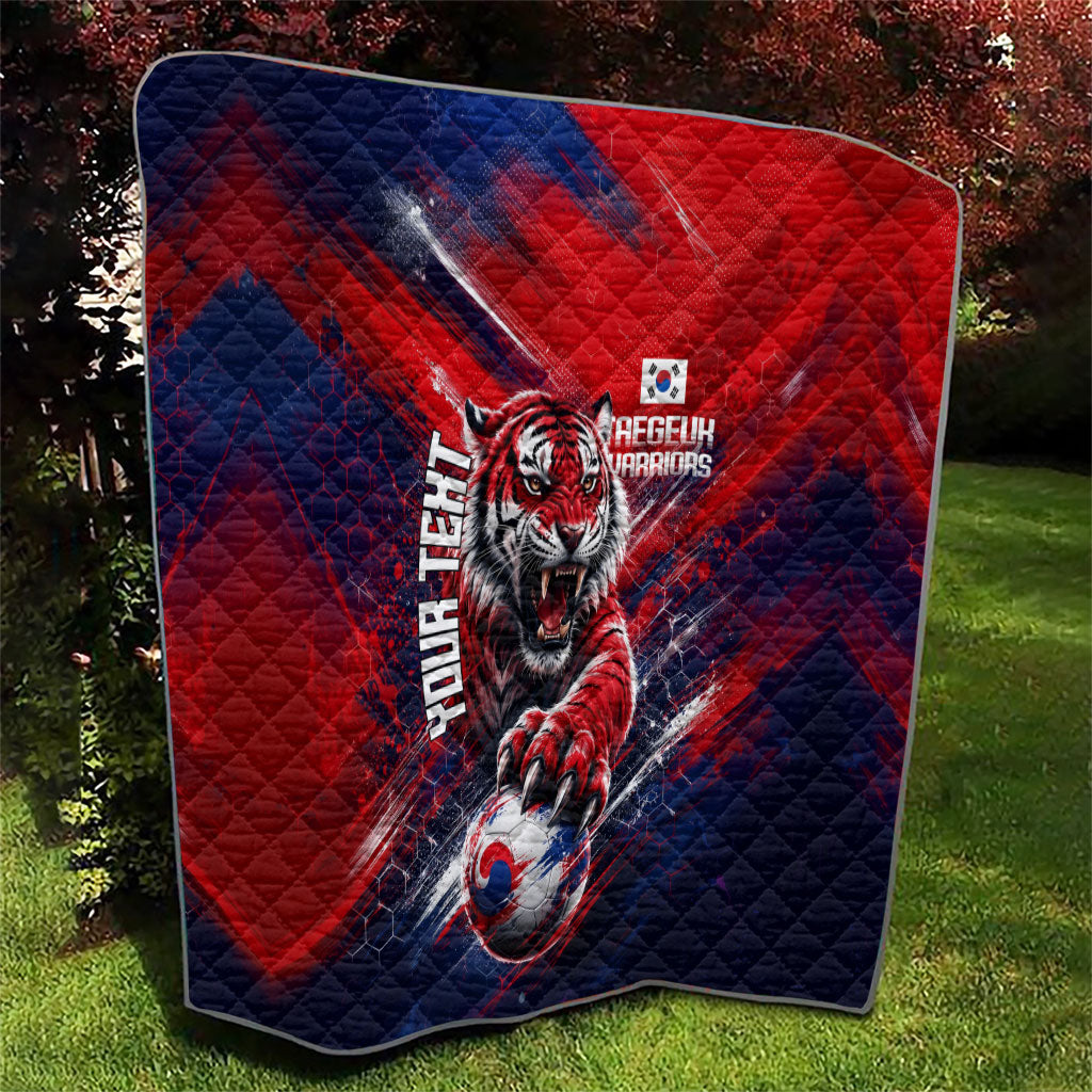 Personalized Taegeuk Warriors Korean Tiger Football Quilt South Korean Tiger Soccer Ball Flag
