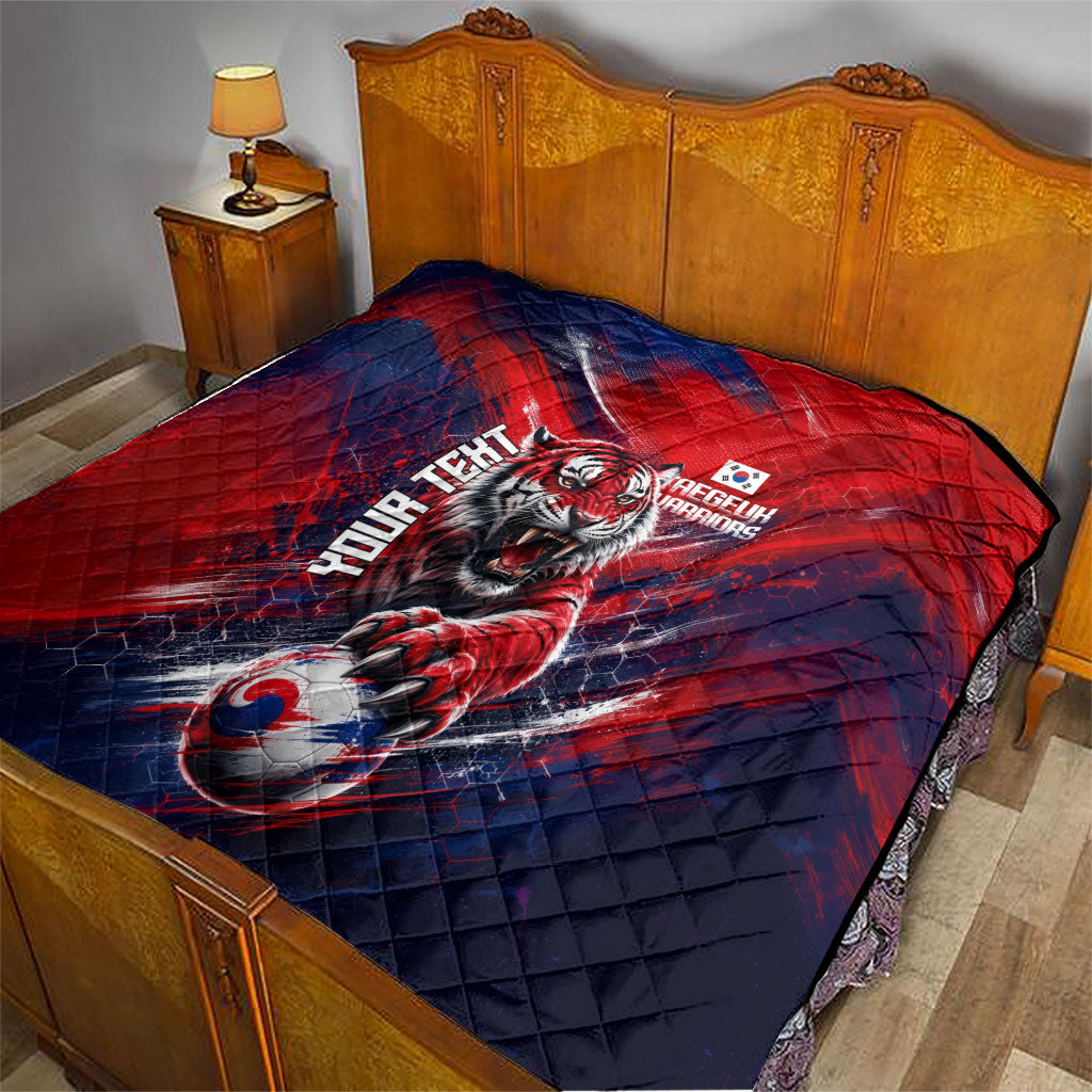 Personalized Taegeuk Warriors Korean Tiger Football Quilt South Korean Tiger Soccer Ball Flag