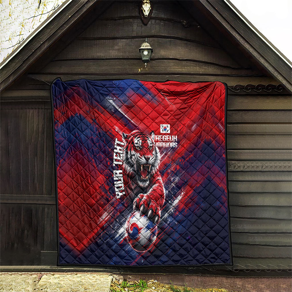 Personalized Taegeuk Warriors Korean Tiger Football Quilt South Korean Tiger Soccer Ball Flag