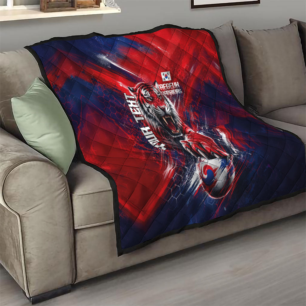 Personalized Taegeuk Warriors Korean Tiger Football Quilt South Korean Tiger Soccer Ball Flag