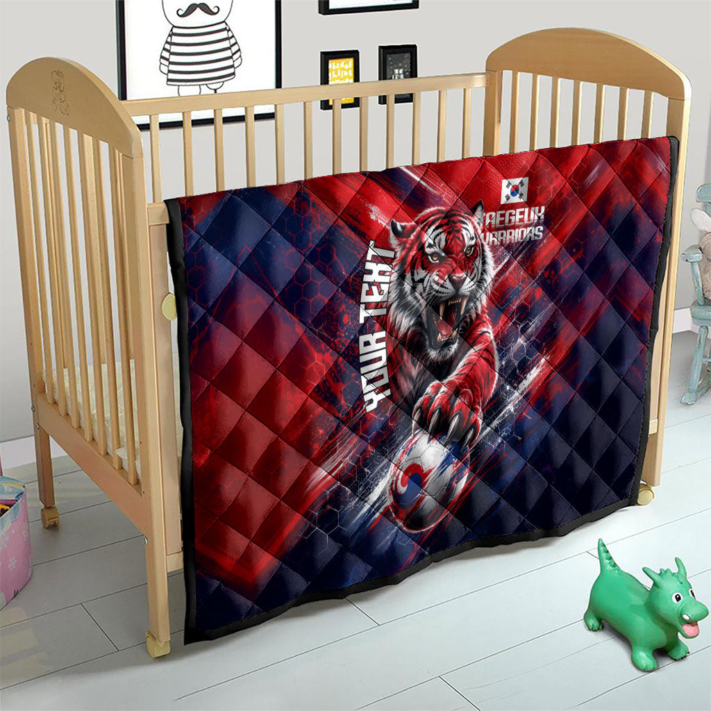 Personalized Taegeuk Warriors Korean Tiger Football Quilt South Korean Tiger Soccer Ball Flag
