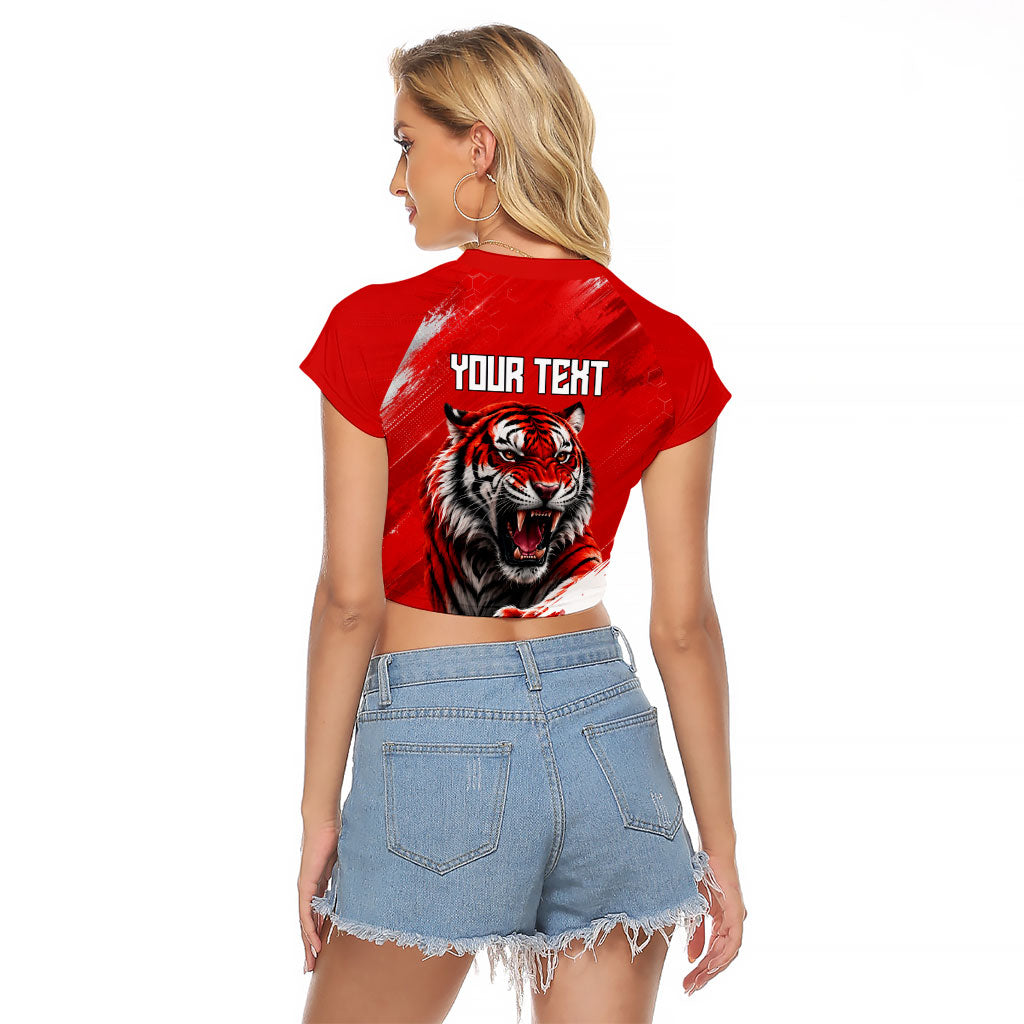 Personalized Taegeuk Warriors Korean Tiger Football Raglan Cropped T Shirt South Korean Tiger Soccer Ball Flag