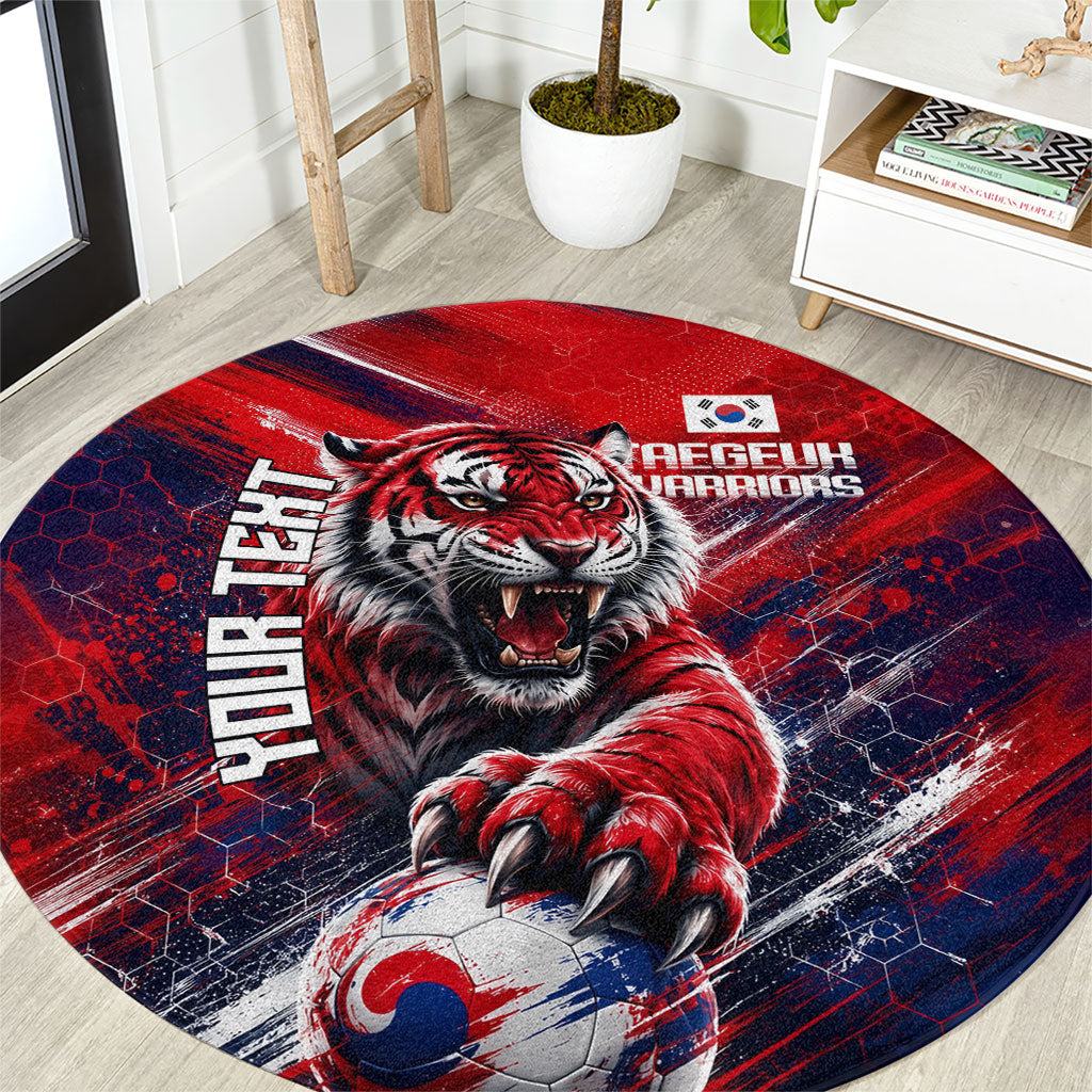 Personalized Taegeuk Warriors Korean Tiger Football Round Carpet South Korean Tiger Soccer Ball Flag