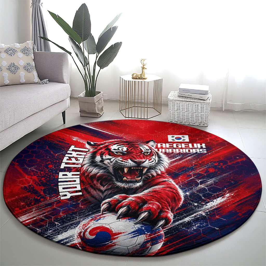 Personalized Taegeuk Warriors Korean Tiger Football Round Carpet South Korean Tiger Soccer Ball Flag