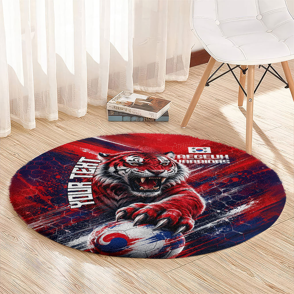 Personalized Taegeuk Warriors Korean Tiger Football Round Carpet South Korean Tiger Soccer Ball Flag