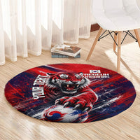 Personalized Taegeuk Warriors Korean Tiger Football Round Carpet South Korean Tiger Soccer Ball Flag