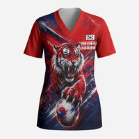 Personalized Taegeuk Warriors Korean Tiger Football Scrub Top South Korean Tiger Soccer Ball Flag