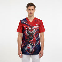 Personalized Taegeuk Warriors Korean Tiger Football Scrub Top South Korean Tiger Soccer Ball Flag