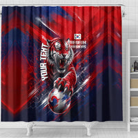 Personalized Taegeuk Warriors Korean Tiger Football Shower Curtain South Korean Tiger Soccer Ball Flag