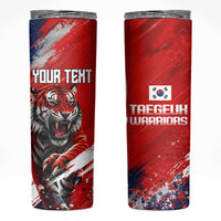 Personalized Taegeuk Warriors Korean Tiger Football Skinny Tumbler South Korean Tiger Soccer Ball Flag