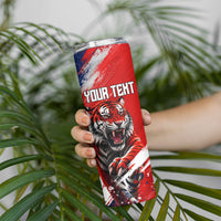 Personalized Taegeuk Warriors Korean Tiger Football Skinny Tumbler South Korean Tiger Soccer Ball Flag