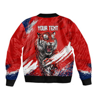 Personalized Taegeuk Warriors Korean Tiger Football Sleeve Zip Bomber Jacket South Korean Tiger Soccer Ball Flag