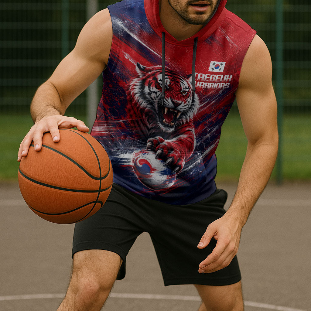 Personalized Taegeuk Warriors Korean Tiger Football Sleeveless Hoodie South Korean Tiger Soccer Ball Flag