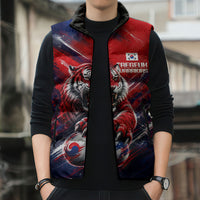 Personalized Taegeuk Warriors Korean Tiger Football Sleeveless Puffer Jacket South Korean Tiger Soccer Ball Flag