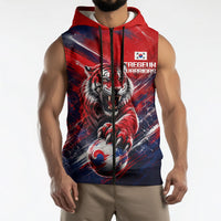 Personalized Taegeuk Warriors Korean Tiger Football Sleeveless Zip Hoodie South Korean Tiger Soccer Ball Flag