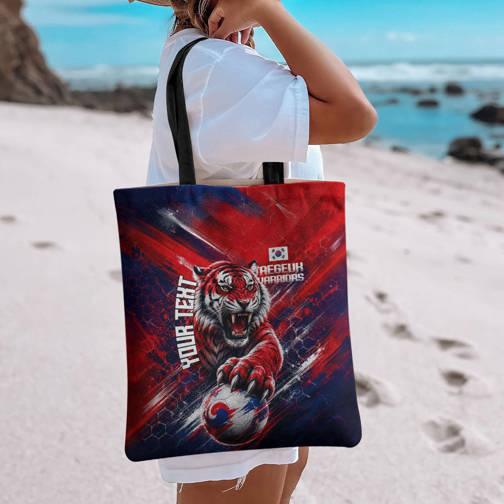 Personalized Taegeuk Warriors Korean Tiger Football Tote Bag South Korean Tiger Soccer Ball Flag