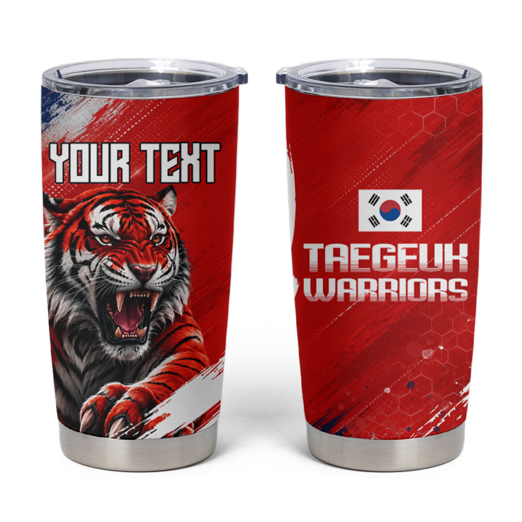 Personalized Taegeuk Warriors Korean Tiger Football Tumbler Cup South Korean Tiger Soccer Ball Flag