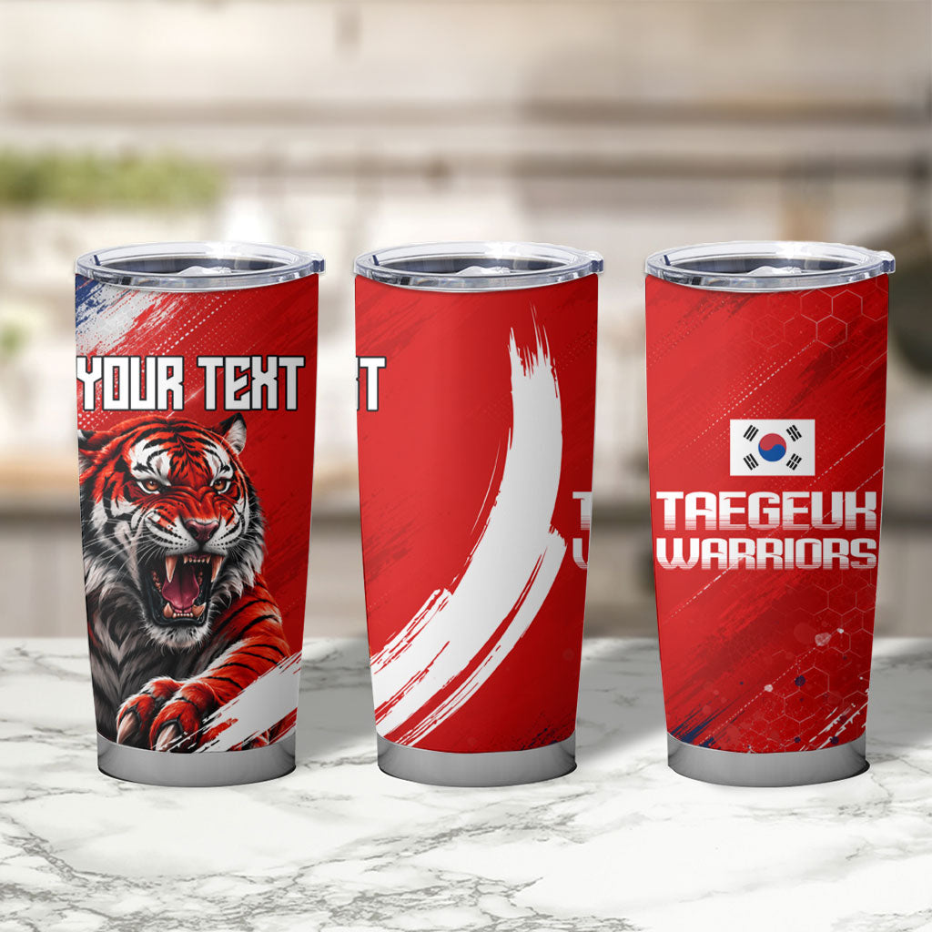 Personalized Taegeuk Warriors Korean Tiger Football Tumbler Cup South Korean Tiger Soccer Ball Flag