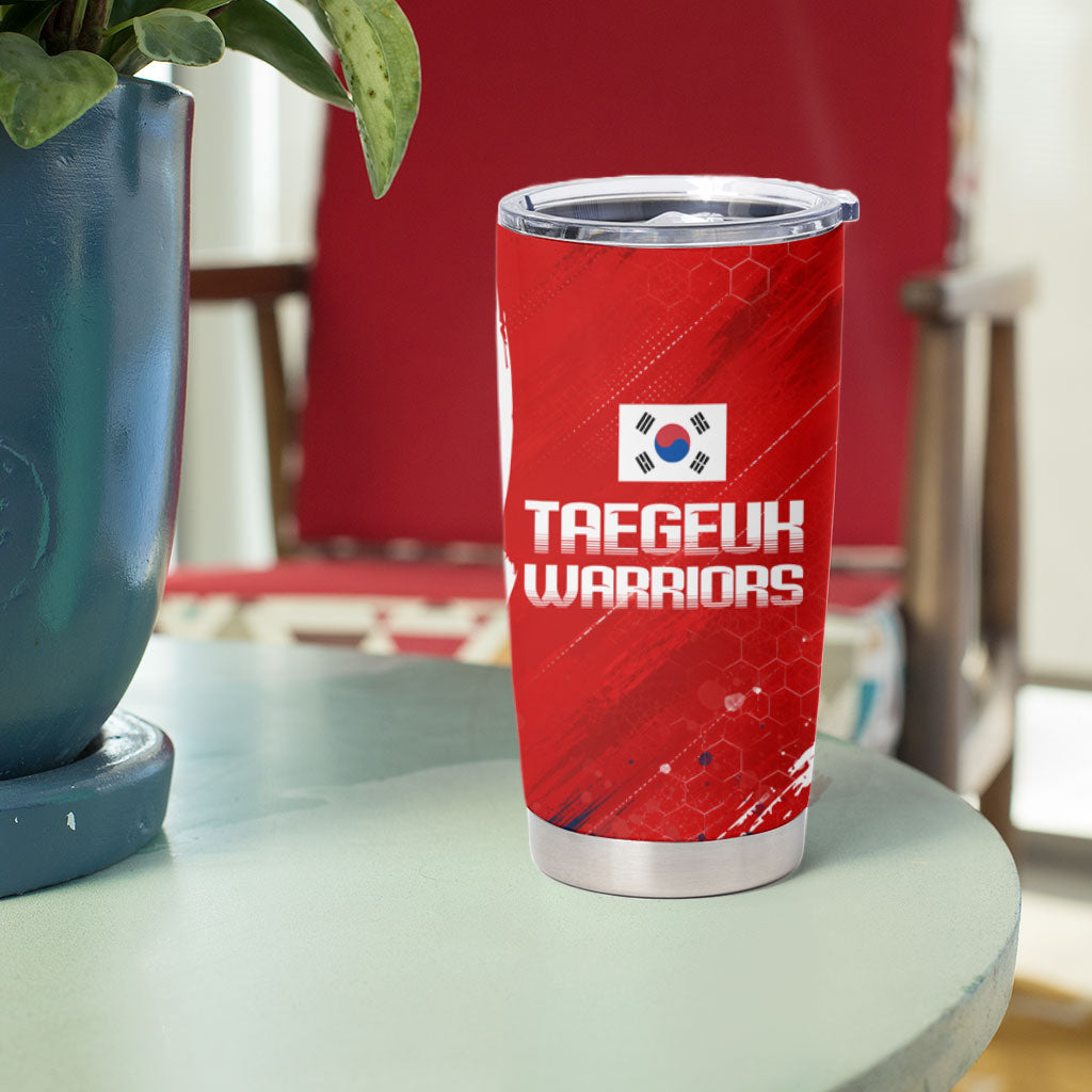 Personalized Taegeuk Warriors Korean Tiger Football Tumbler Cup South Korean Tiger Soccer Ball Flag